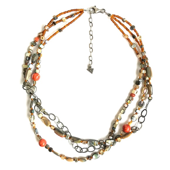 Silpada Jewelry - Silpada 925 Red Sponge Coral& Abalone Necklace